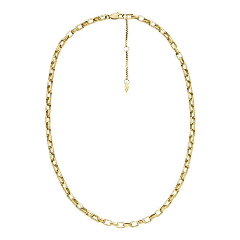 Fossil Women's Archival Core Essentials Gold-Tone Stainless Steel Chain Necklace 1