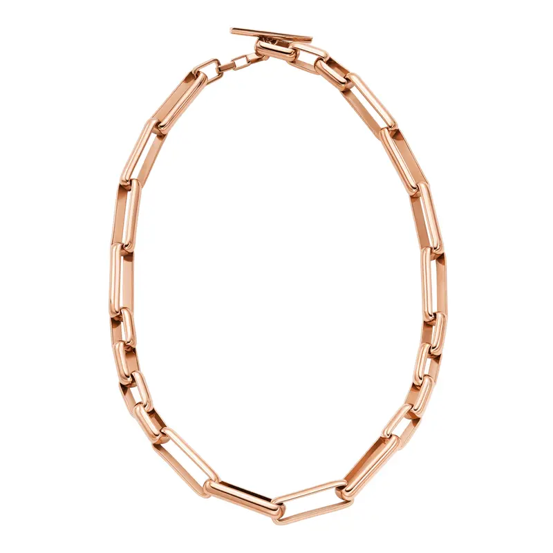 Fossil Women's Archival Core Essentials Rose Gold-Tone Brass Chain Necklace 1