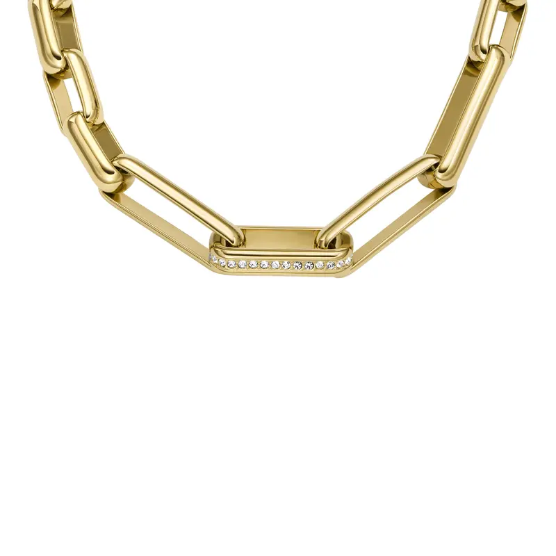 Fossil Women's Archival Glitz Gold-Tone Brass Chain Necklace 1