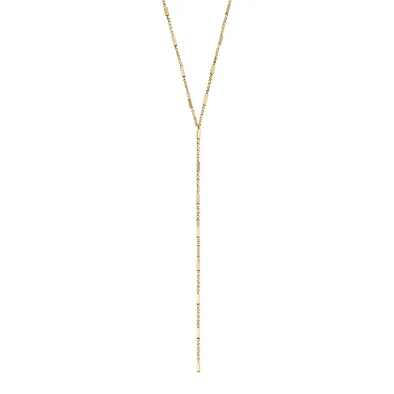 Fossil Women's Ellis All Stacked Up Gold-Tone Stainless Steel Y-Neck Necklace 1
