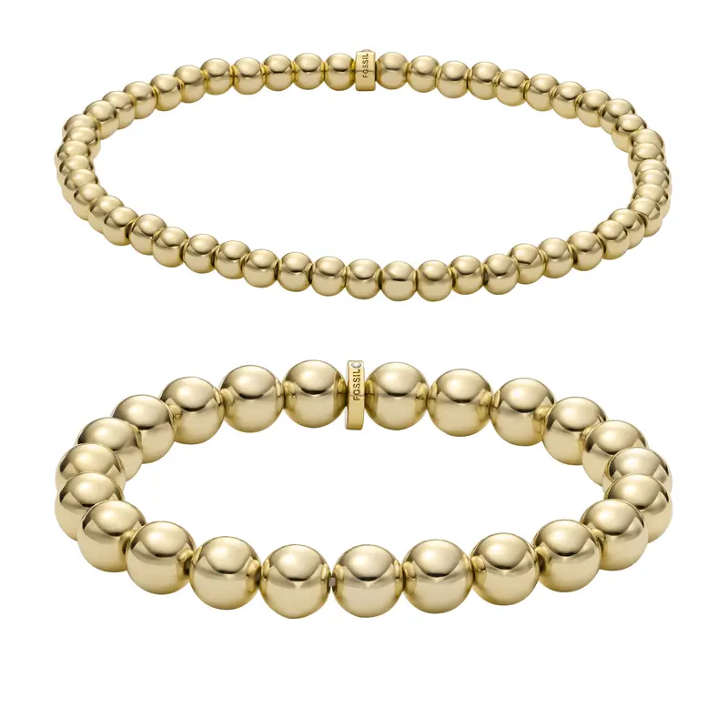 Fossil Women's Gold-Tone Brass Beaded Bracelet Gift Set 1