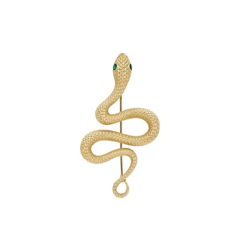 Fossil Women's Gold-Tone Stainless Steel Snake Pin Brooch 1