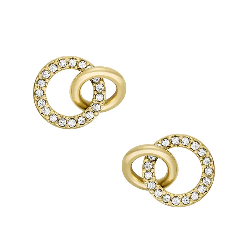 Fossil Women's Hazel Icons Gold-Tone Stainless Steel Stud Earrings 1