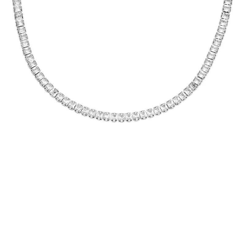 Fossil Women's Heritage D-Link Glitz Stainless Steel Chain Tennis Necklace 1