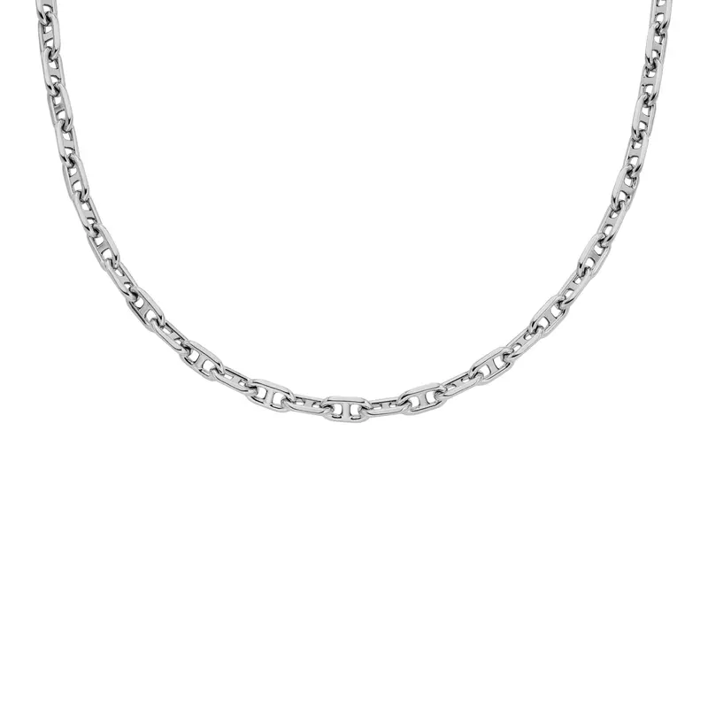 Fossil Women's Heritage D-Link Silver-Tone Brass Chain Necklace 1