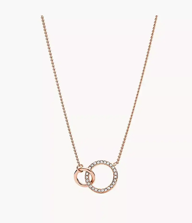 Fossil Women's Rose Gold Stainless Steel Pendant Necklace 1