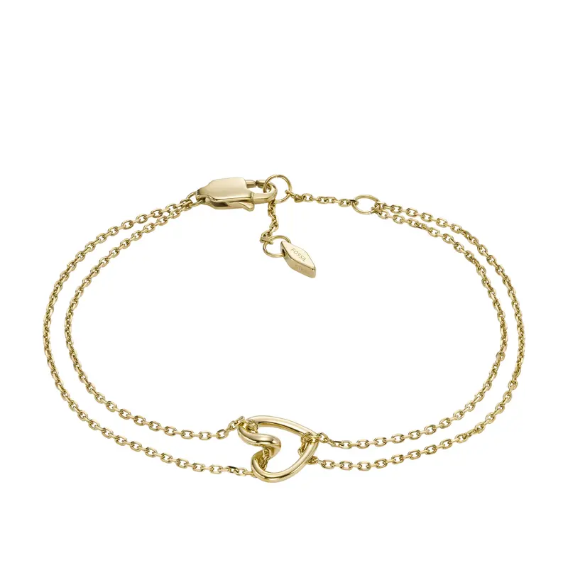 Fossil Women's Sawyer Open Heart Gold-Tone Stainless Steel Chain Bracelet 1