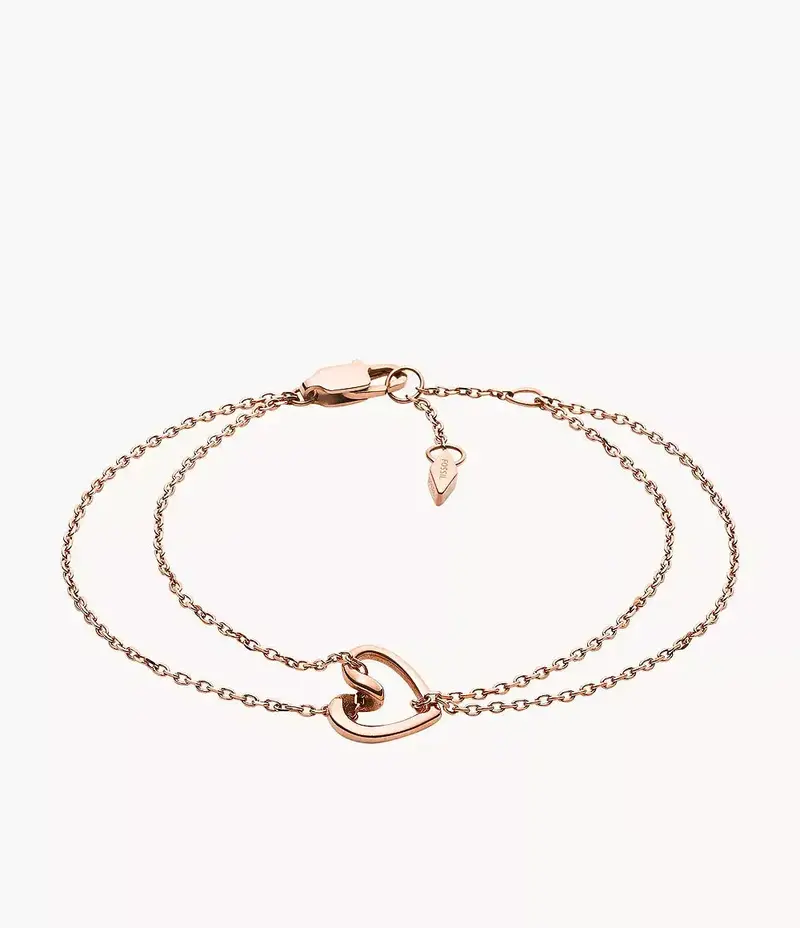Fossil Women's Sawyer Rose Gold Stainless Steel Chain Bracelet 1