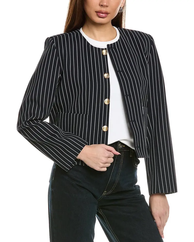 Frame Denim Button Front Wool-Blend Jacket 1