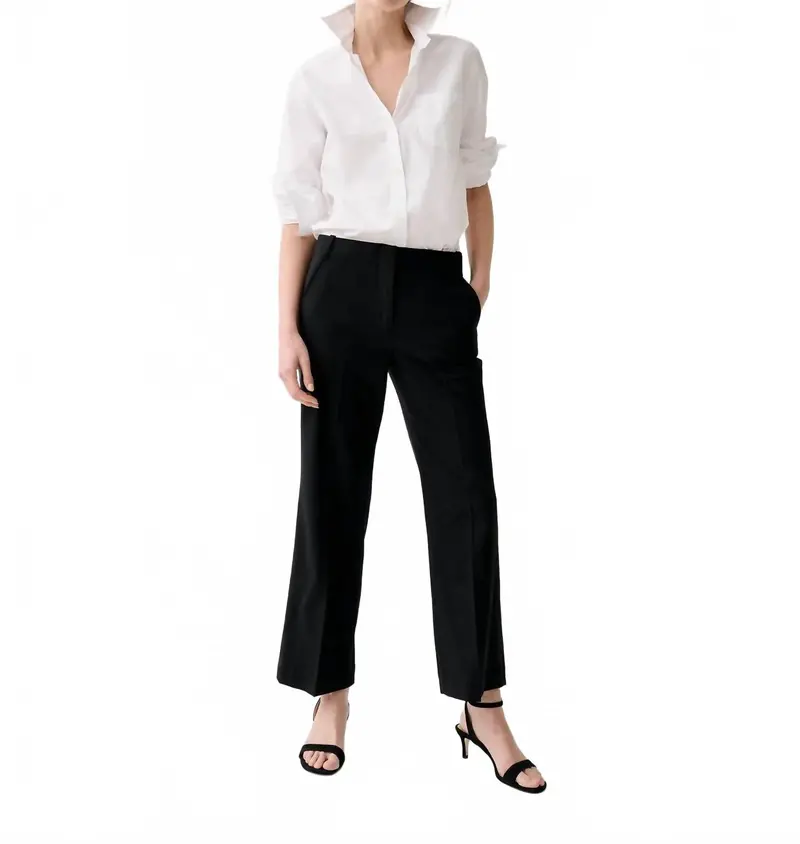 Frankie Cropped Pant In Black Bi-Stretch Tropical Wool 1