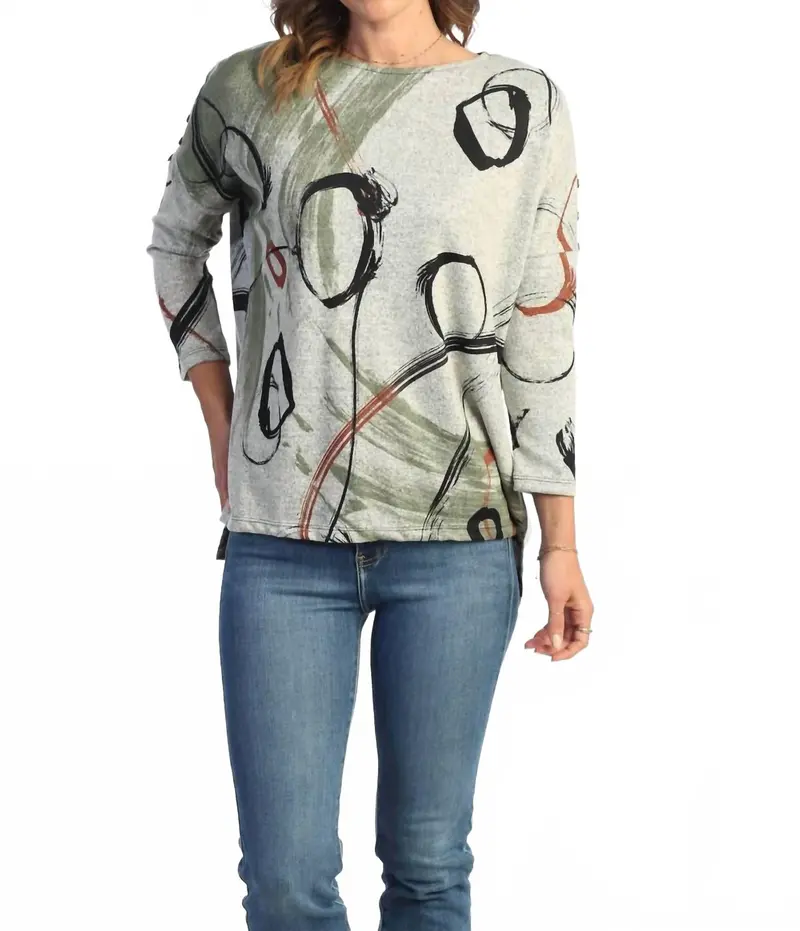 French Brushed Knit Top In Pearls 1
