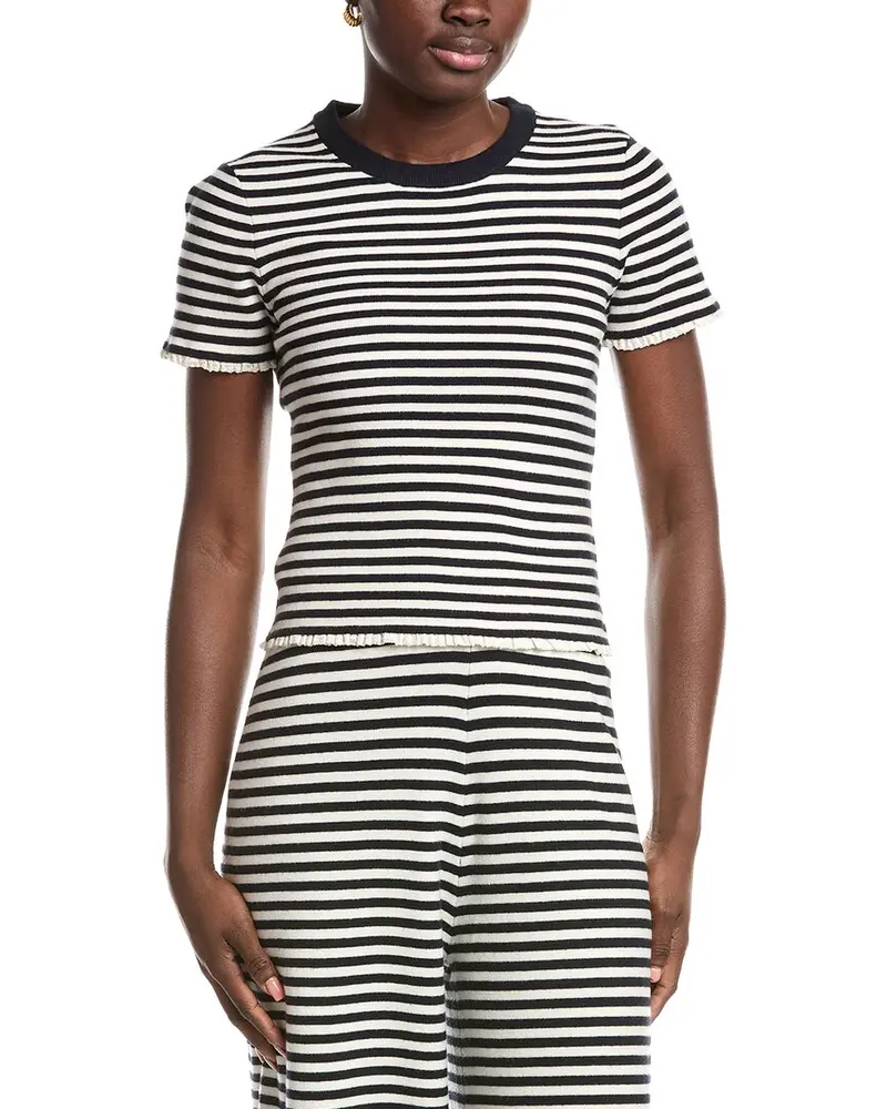 French Connection Stripe Ribbed Top 1