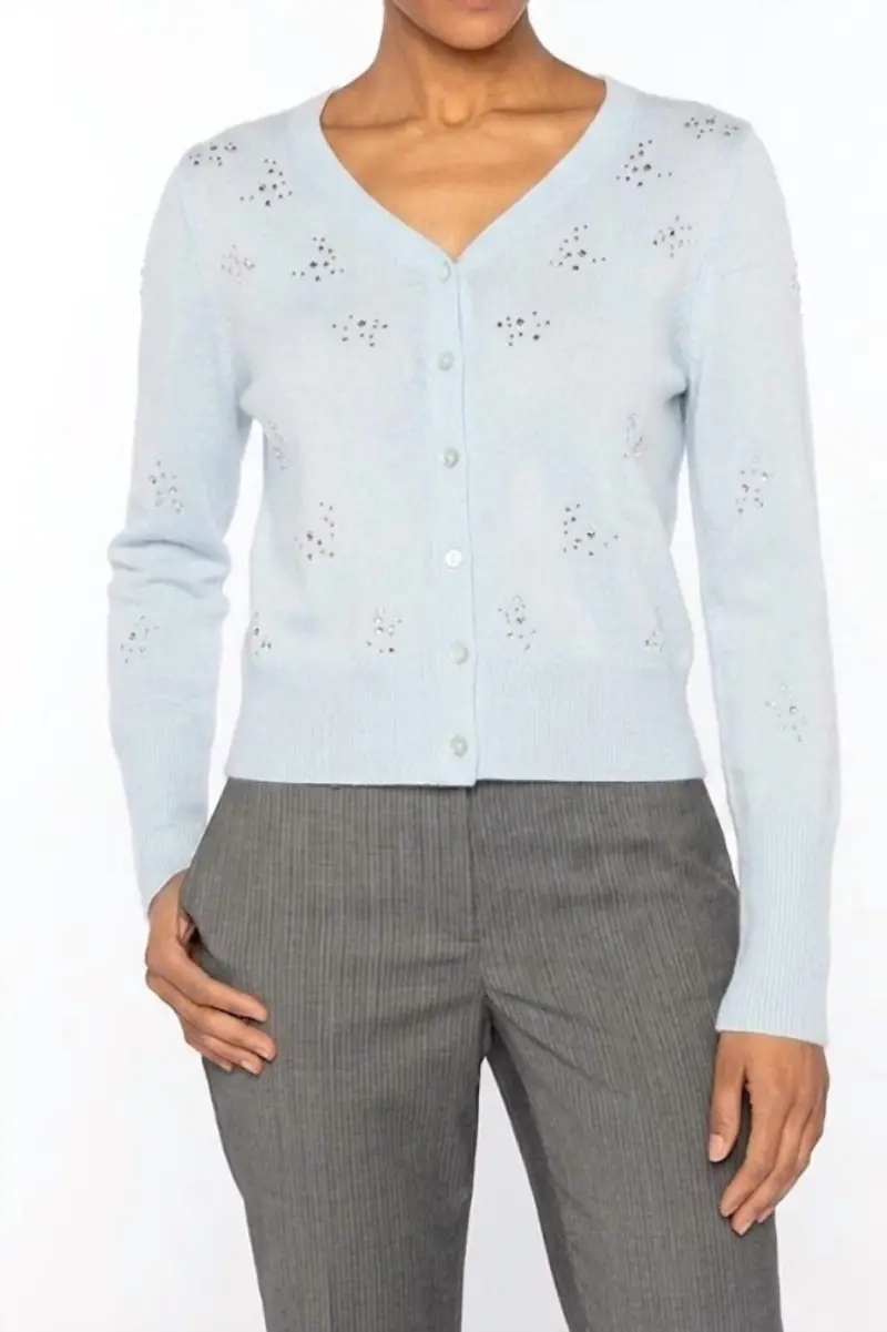 Front To Back Cardigan In Ice Blue 1