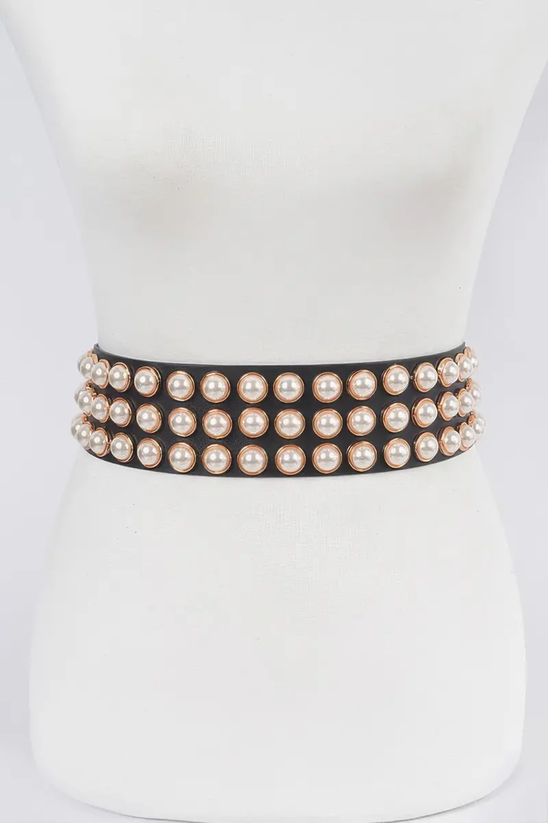 Full Pearl Studded Waist Belt 1