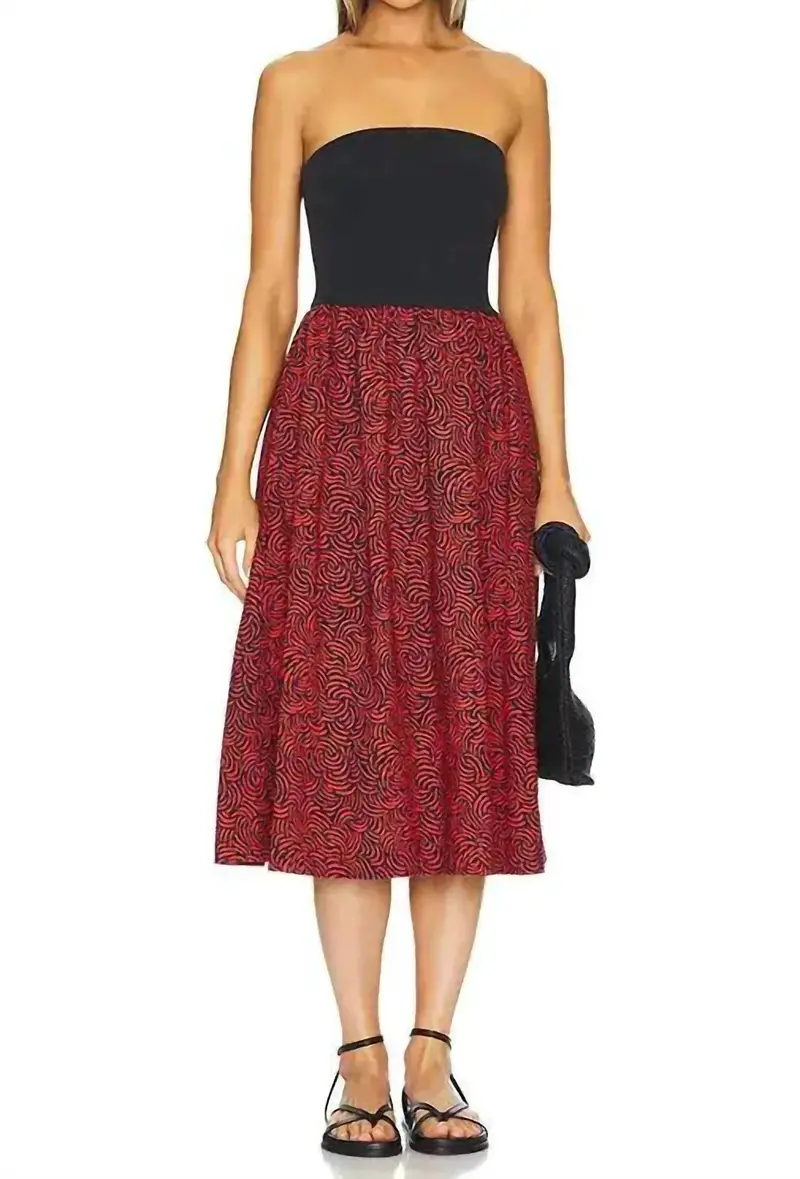 Gabbriette Strapless Dress In Abstract Swirl 1