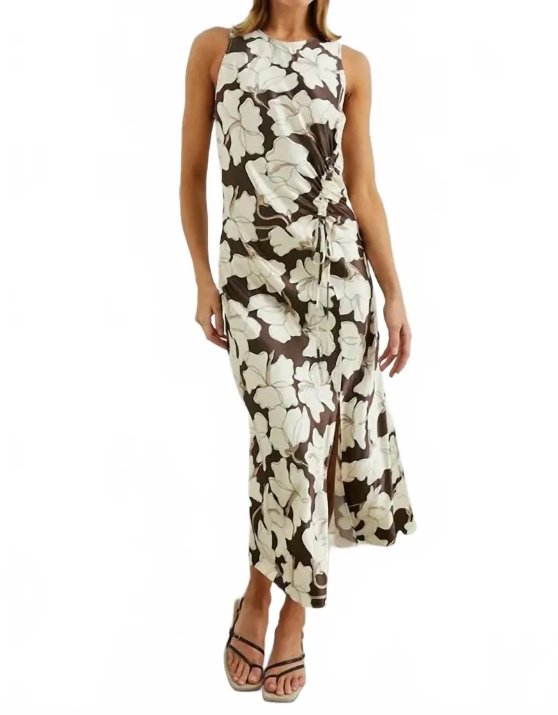 Gabriella Midi Dress In Brown 1