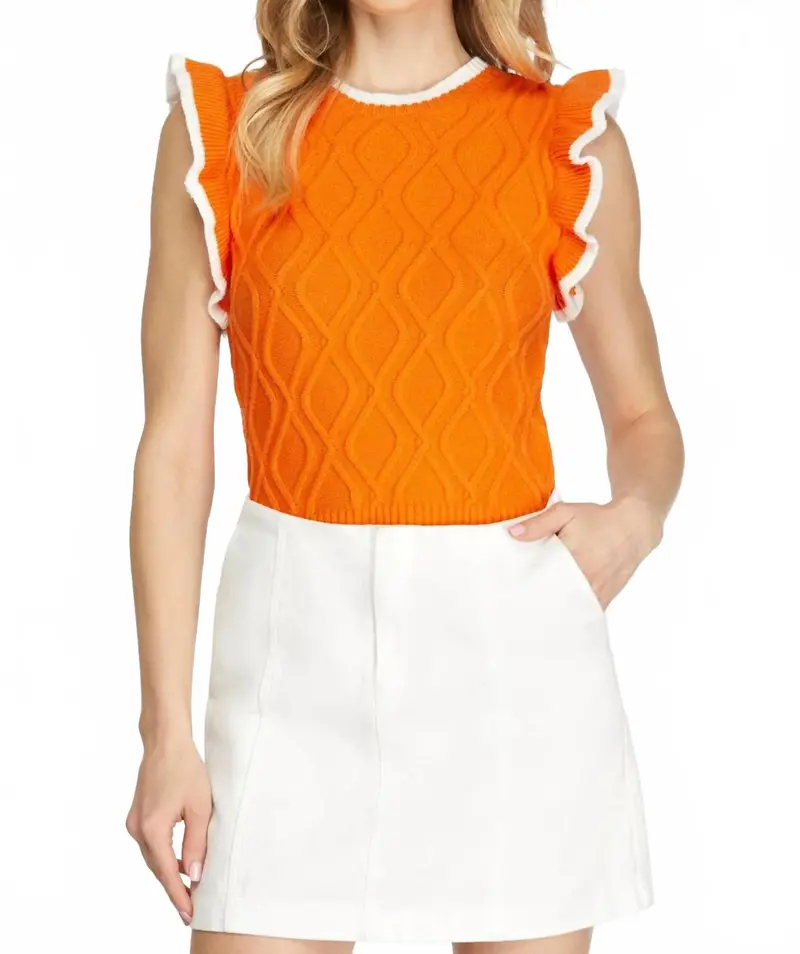 Game Day Top In Orange 1