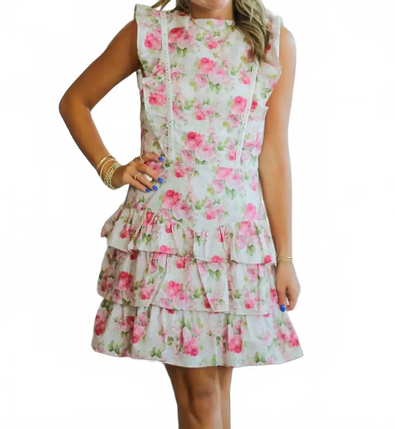 Garden Mini Dress In Rose  Pink 1