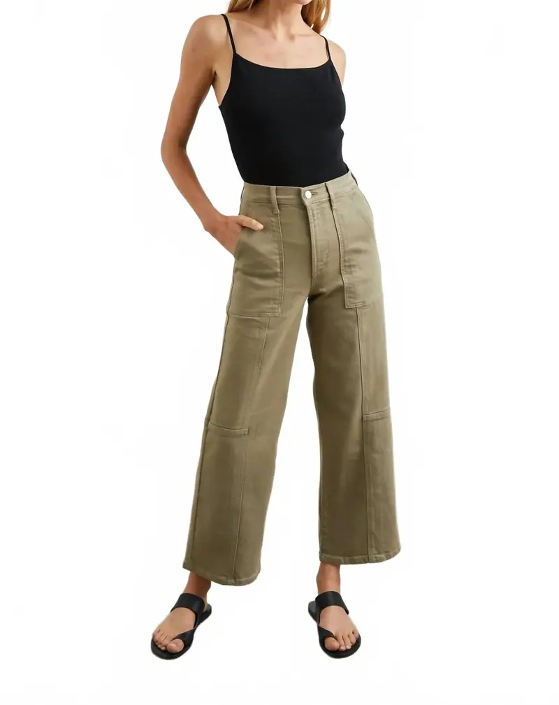 Getty Crop Utility Pant In Olive 1