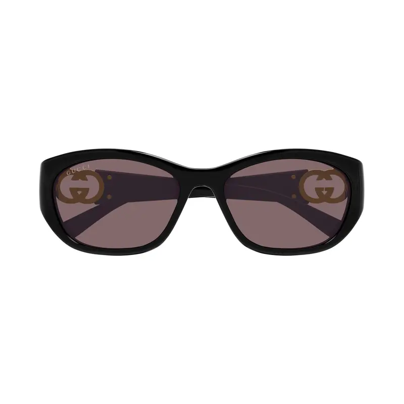 Gg1826sk Slightly Rounded Rectangular Black Sunglasses 1