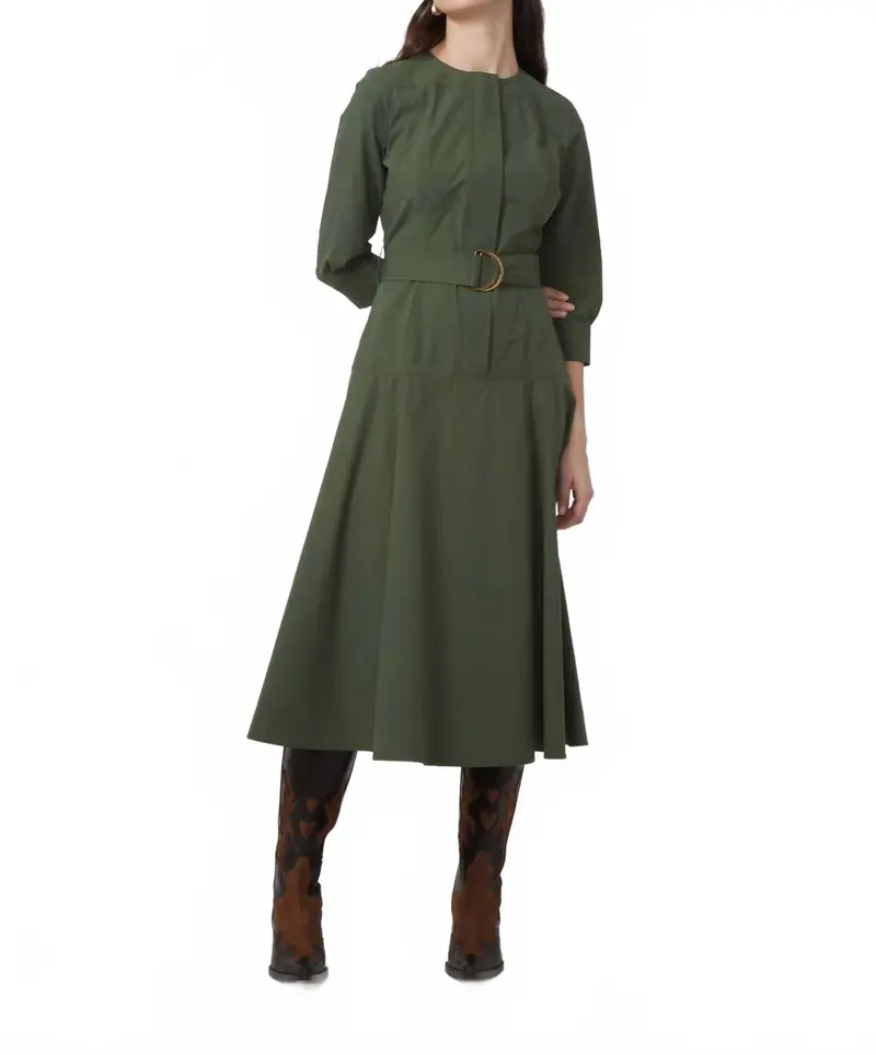 Gianna Dress In Oliver Green 1