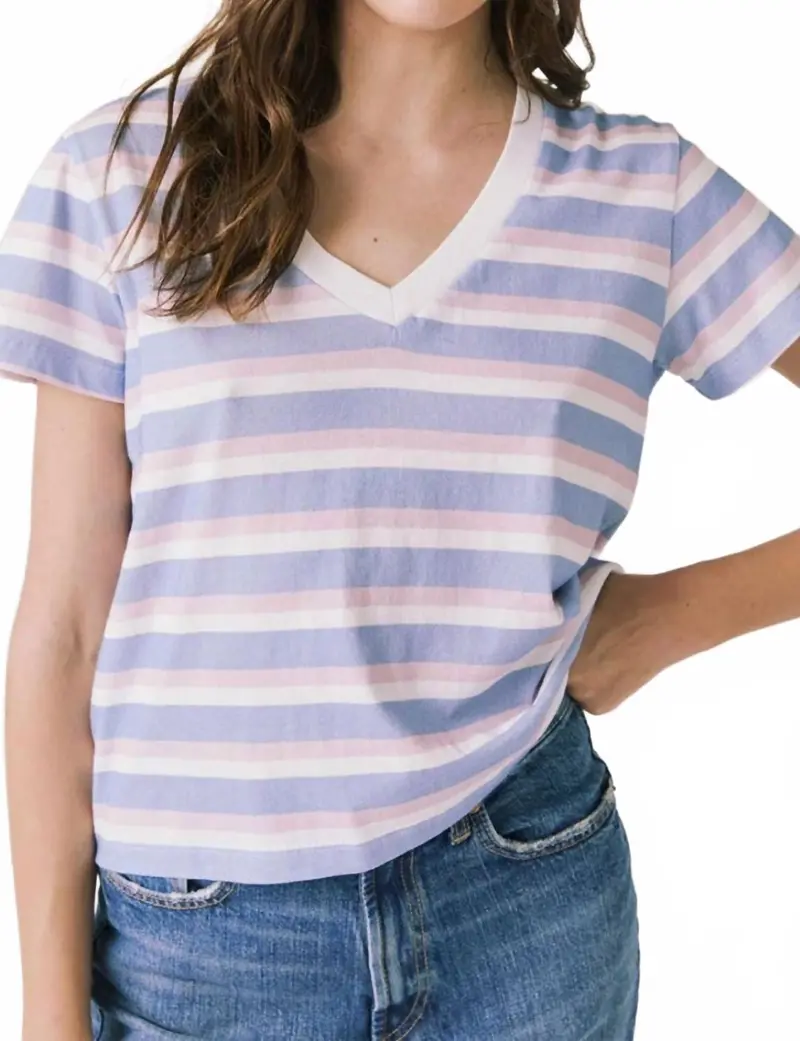 Gimlet Tee In Pastel Stripe 1