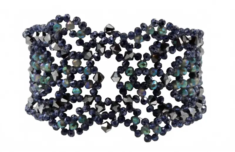 Giulia Handwoven Bead Cuff Bracelet In Interstellar 1