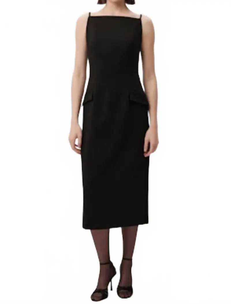Glimmer Midi Dress In Black 1