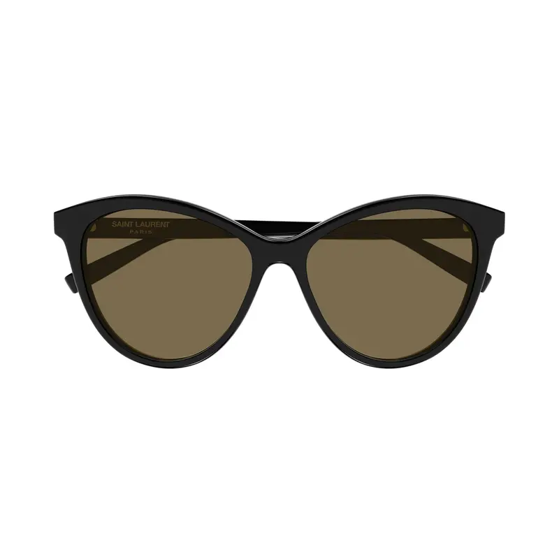 Glossy Black Cat-Eye Sunglasses With Subtle Logo Detail 1
