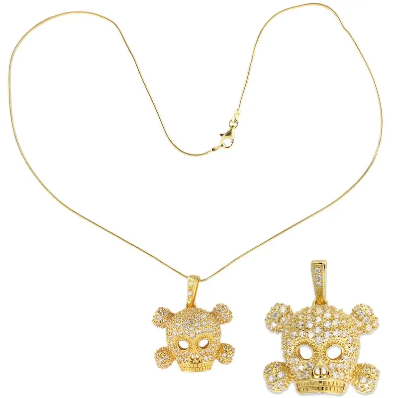 Gold 925 Sterling Silver Pendant With Aaa Grade Cz In Clear 1