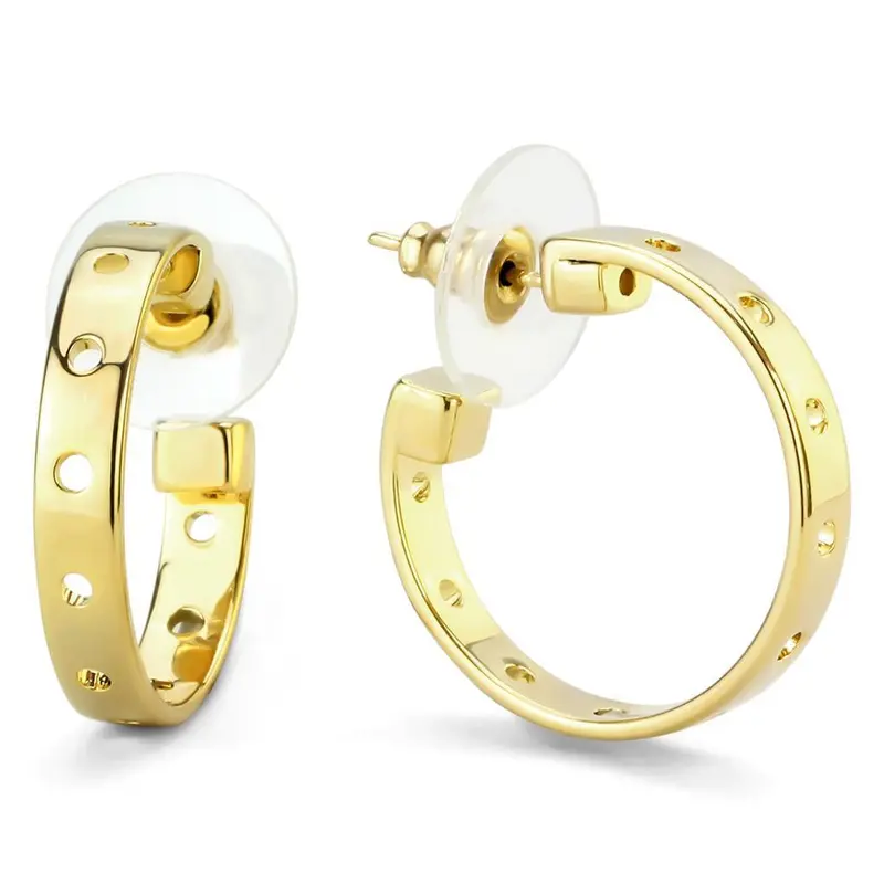 Gold Brass Earrings With No Stone 1