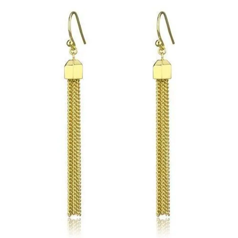 Gold Brass Earrings With Top Grade Crystal In Clear 1