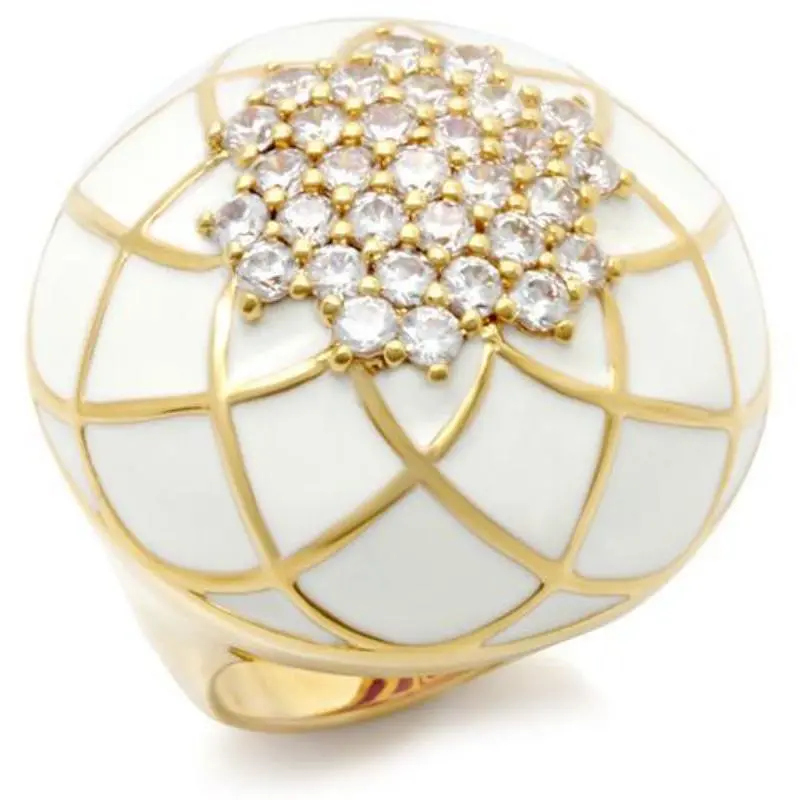 Gold Brass Ring With Aaa Grade Cz In Clear 1