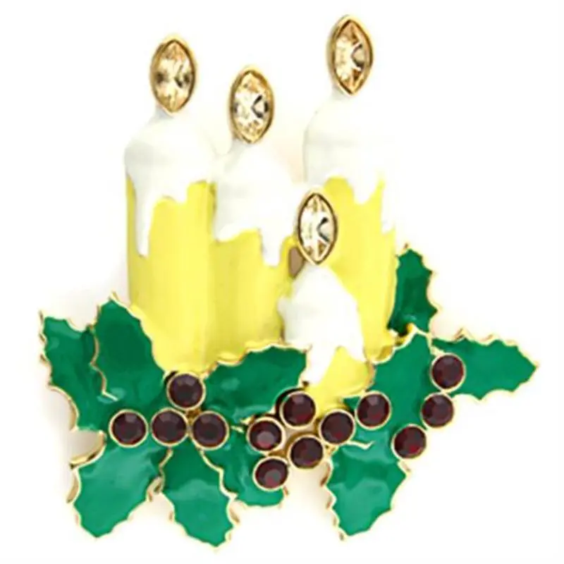 Gold White Metal Brooches With Top Grade Crystal In Citrine Yellow 1