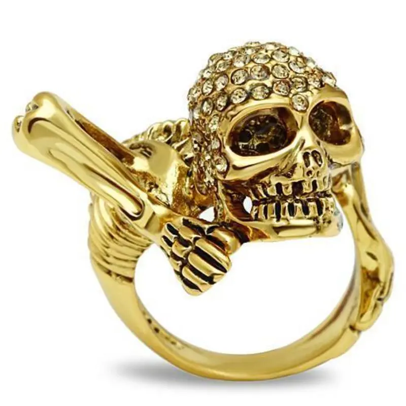 Gold White Metal Ring With Top Grade Crystal In Citrine Yellow 1