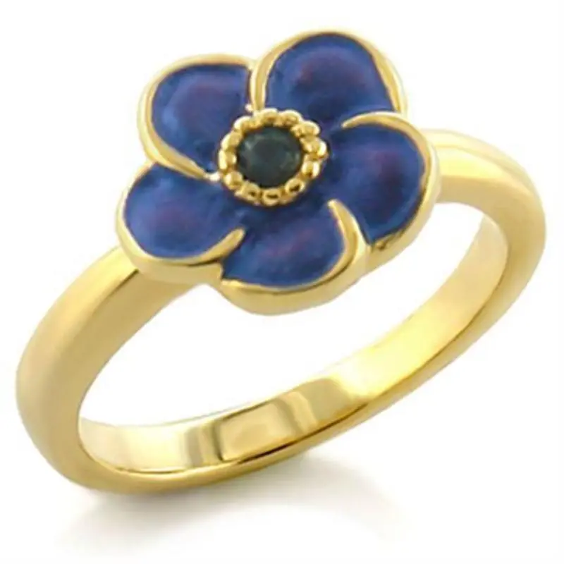 Gold White Metal Ring With Top Grade Crystal In Montana 1