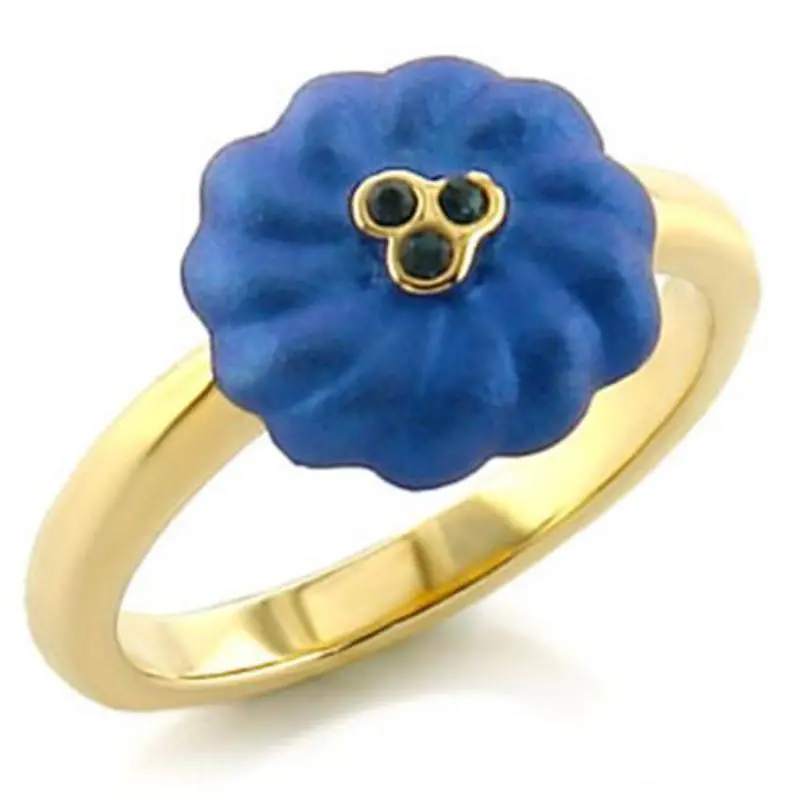 Gold White Metal Ring With Top Grade Crystal In Montana 1