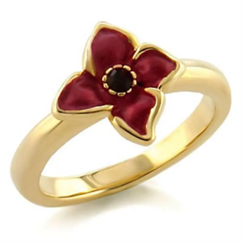 Gold White Metal Ring With Top Grade Crystal In Siam 1