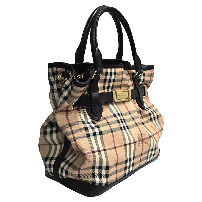 Golderton Haymarket Check Brown Leather Tote Bag 1