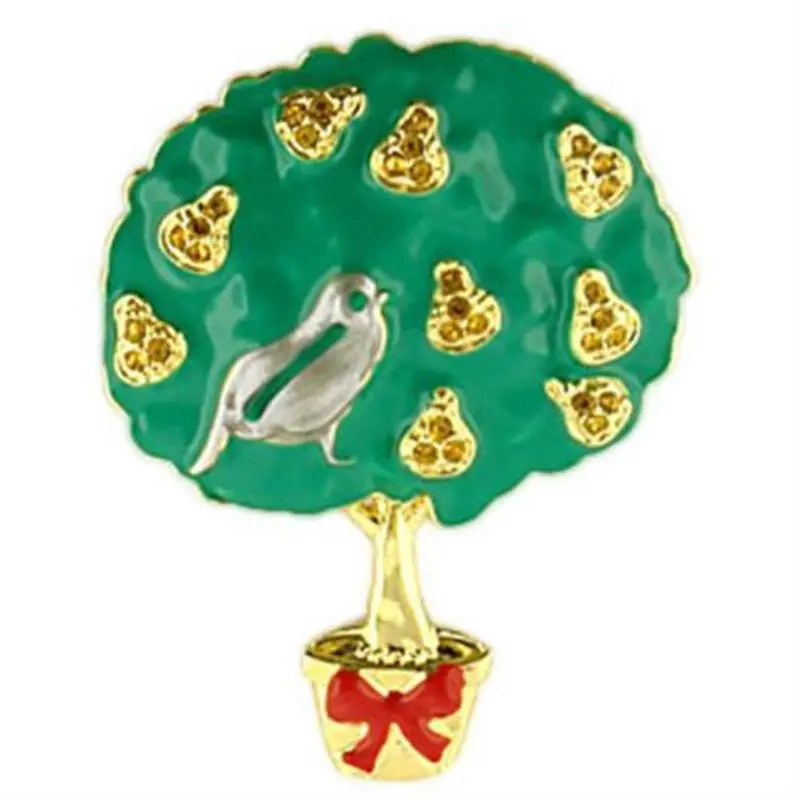 Gold+Rhodium White Metal Brooches With Top Grade Crystal In Topaz 1