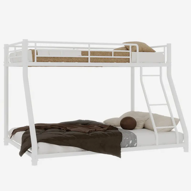 Goodsilo Twin Over Full Metal Bunk Bed Removable Stairs 1