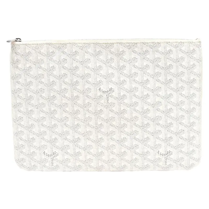 Goyard White Goyardine Canvas Senat Mm Clutch 1
