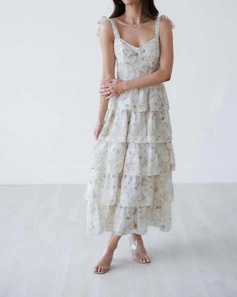 Grace Dress With Voluminous Skirt In White 1