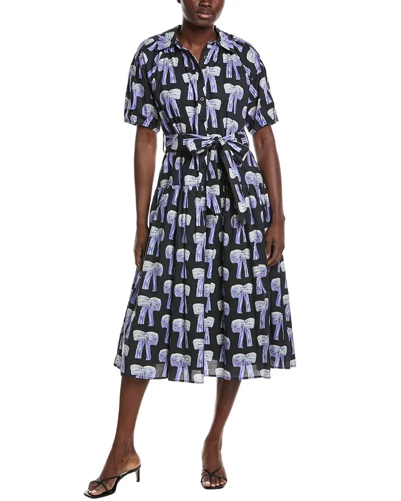 Gracia Bow 3D Print Shirtdress 1