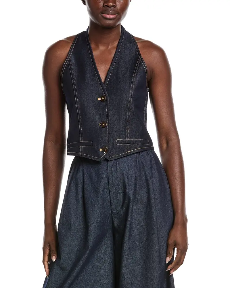 Gracia Button Down Halter Neck Vest 1