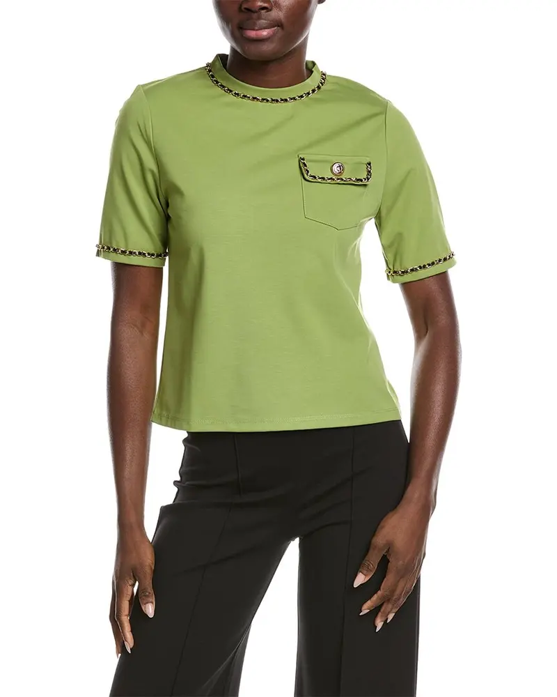 Gracia Chain Link Trim T-Shirt 1
