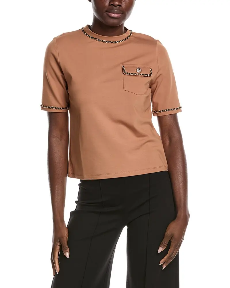 Gracia Chain Link Trim T-Shirt 1