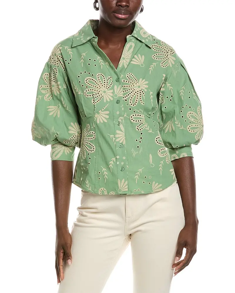 Gracia Embroidered Eyelet Blouse 1