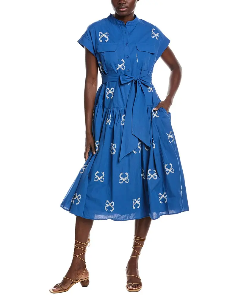 Gracia Embroidered Sleeveless Belt Dress 1