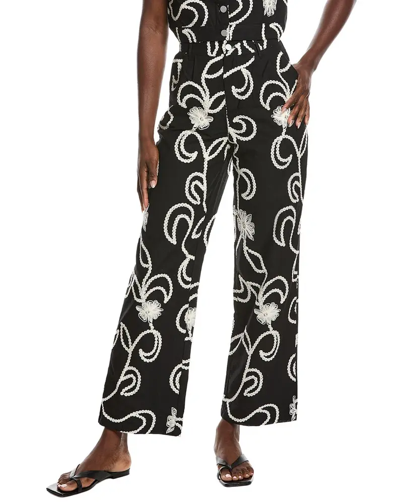 Gracia Embroidered Straight Fit Pant 1